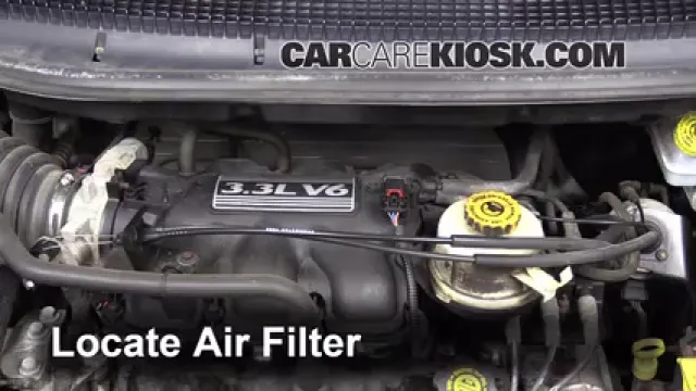 2003 Dodge Caravan SE 3.3L V6 FlexFuel Filtre à air (moteur) Changement